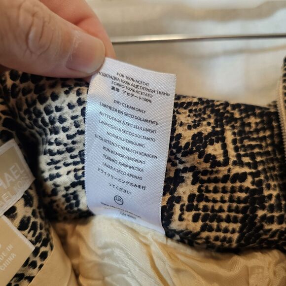 Michael Kors Womens Size 10 Pencil Skirt Snake Print Tan Black Office Career - Picture 8 of 11